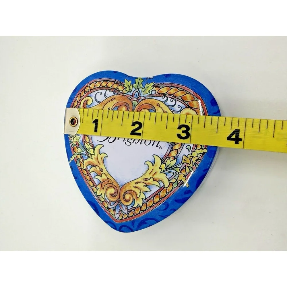 Brighton Heart Floral Tin Trinket‎ Box Jewelry Holder Decorative Hinged Lid Gift